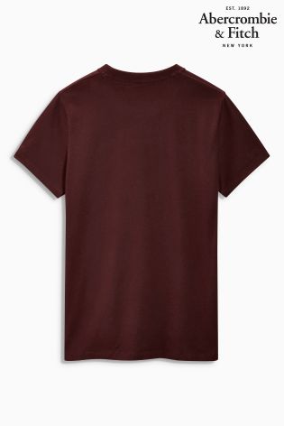 Burgundy Abercrombie & Fitch Logo T-Shirt